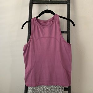 Lululemon swiftly tech high-neck tank 2.0 race length, size 6, vintage plum